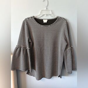 Van Heusen Black and White Bell Sleeve Blouse